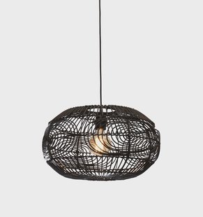 GOOD&MOJO Hanglamp 'Madeira' Rotan, 48cm, kleur Zwart