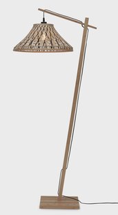 GOOD&MOJO Vloerlamp 'Tahiti' Bamboe, 150cm, kleur Naturel/Zwart