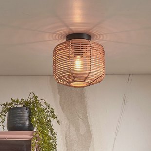 GOOD&MOJO Plafondlamp 'Tanami' Rotan, 25cm, kleur Naturel