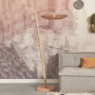 GOOD&MOJO Vloerlamp 'Tanami' Bamboe en rotan, 176cm, kleur Naturel
