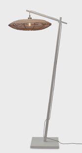 GOOD&MOJO Vloerlamp 'Tanami' Bamboe en rotan, 176cm, kleur Wit/Naturel