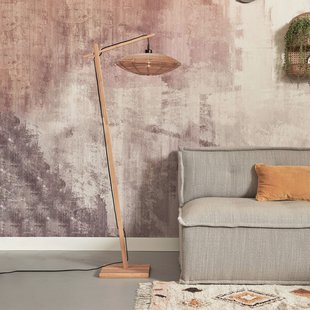 GOOD&MOJO Vloerlamp 'Tanami' Bamboe en rotan, 150cm, kleur Naturel