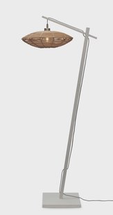 GOOD&MOJO Vloerlamp 'Tanami' Bamboe en rotan, 150cm, kleur Wit/Naturel