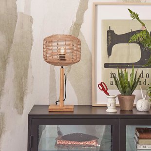 GOOD&MOJO Tafellamp 'Tanami' bamboe en rotan, 40cm, kleur Naturel