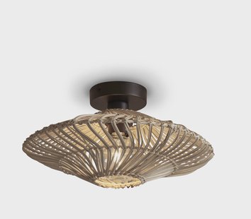 GOOD&MOJO Plafondlamp 'Zanzibar' Rotan, 40cm, kleur Wit