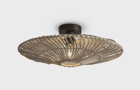 GOOD&MOJO Plafondlamp 'Zanzibar' Rotan, 55cm, kleur Wit