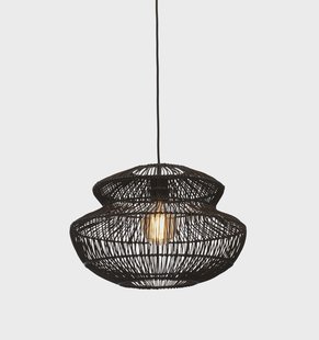 GOOD&MOJO Hanglamp 'Zanzibar' Rotan, 40cm, kleur Zwart