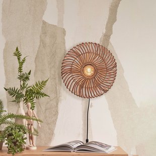 GOOD&MOJO Wandlamp 'Zanzibar' Rotan, 40cm, kleur Naturel
