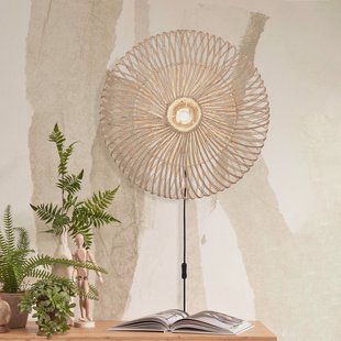 GOOD&MOJO Wandlamp 'Zanzibar' Rotan, 55cm, kleur Wit