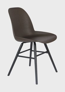 Zuiver Eetkamerstoel 'Albert Kuip' Gerecycled kunststof, kleur Coffee