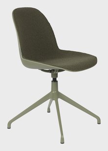 Zuiver Draaibare Eetkamerstoel 'Albert Kuip' Bouclé, kleur Groen