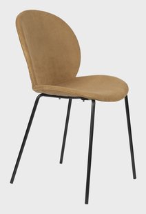 Zuiver Eetkamerstoel 'Bonnet' Ribstof, kleur Okergeel