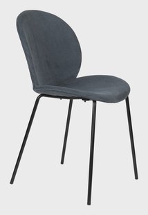 Zuiver Eetkamerstoel 'Bonnet' Ribstof, kleur Blauw