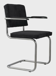 Zuiver Eetkamerstoel 'Ridge' Ribstof, kleur Zwart