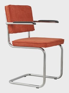 Zuiver Eetkamerstoel 'Ridge' Ribstof, kleur Oranje