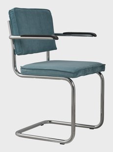 Zuiver Eetkamerstoel 'Ridge' Ribstof, kleur Blauw