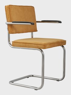 Zuiver Eetkamerstoel 'Ridge' Ribstof, kleur Geel