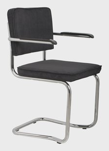 Zuiver Eetkamerstoel 'Ridge' Kink, Ribstof, kleur Zwart