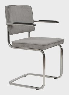 Zuiver Eetkamerstoel 'Ridge' Ribstof, kleur Lichtgrijs