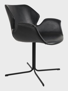 Zuiver Eetkamerstoel 'Nikki' PU leer, kleur Zwart