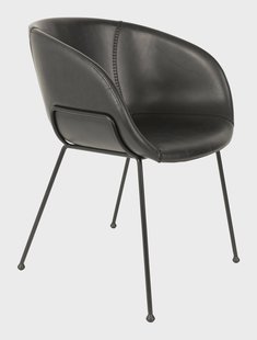 Zuiver Eetkamerstoel 'Feston' PU leer, kleur Zwart