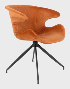 Zuiver Eetkamerstoel 'Mia' Velvet, kleur Oranje