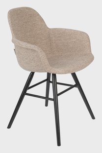 Zuiver Eetkamerstoel 'Albert Kuip' Met armleuning, Soft, kleur Beige