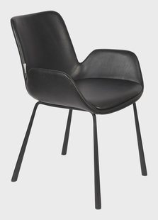 Zuiver Eetkamerstoel 'Brit' PU leer, kleur Zwart
