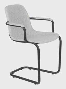 Zuiver Eetkamerstoel 'Thirsty' Met armleuning, Gerecycled PET, kleur Lichtgrijs