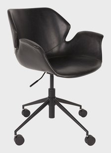 Zuiver Bureaustoel 'Nikki' PU leer, kleur Zwart
