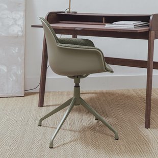 Zuiver Bureaustoel 'Albert Kuip' Met armleuning, Bouclé, kleur Groen