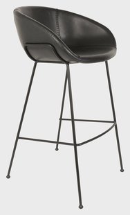 Zuiver Barkruk 'Feston' PU leer, kleur Zwart (zithoogte 76cm)