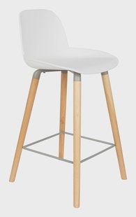 Zuiver Barstoel 'Albert Kuip' PP, kleur Wit (zithoogte 65cm)