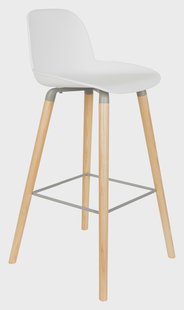 Zuiver Barkruk 'Albert Kuip' PP, kleur Wit (zithoogte 75cm)