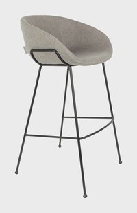 Zuiver Barkruk 'Feston' Stof, kleur Grijs (zithoogte 76cm)