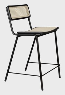 Zuiver Barstoel 'Jort' Rotan, kleur Naturel/Zwart (zithoogte 67cm)