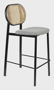 Zuiver Barstoel 'Spike' Rotan, kleur Grijs (zithoogte 65cm)