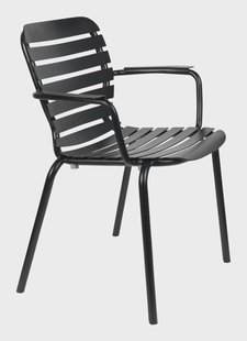 Zuiver Tuinstoel 'Vondel' Met armleuning, Aluminium, kleur Zwart