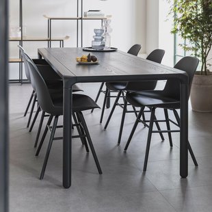 Zuiver Eettafel 'Storm' Essenhout, 220 x 90cm, kleur Zwart