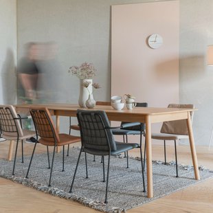 Zuiver Uitschuifbare Eettafel 'Glimps' Essenhout, 180-240 x 90cm, kleur Naturel