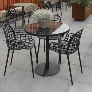 Zuiver Ronde Tuintafel 'Albert' Glazen blad, 80cm