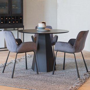 Zuiver Ronde Eettafel 'Pilar' Essenhout, 100cm, kleur Zwart
