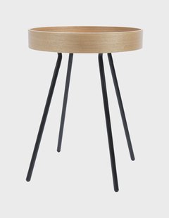 Zuiver Ronde Bijzettafel 'Oak Tray' Eikenhout, 46cm