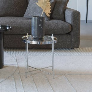 Zuiver Ronde Bijzettafel 'Cupid' Glas, 43cm, kleur Zilver