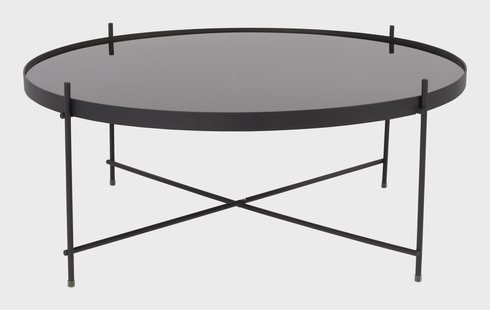 Zuiver Ronde Salontafel 'Cupid' Glas, 82cm, kleur Zwart