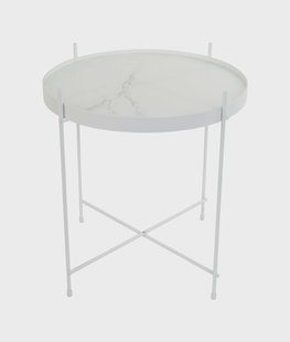 Zuiver Ronde Bijzettafel 'Cupid' Marmerlook, 43cm