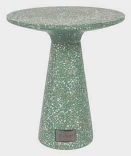 Zuiver Ronde Bijzettafel 'Victoria' Terrazzo, 41cm, kleur Groen