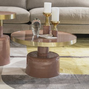 Zuiver Ronde Salontafel 'Glam' 60cm, kleur Roze