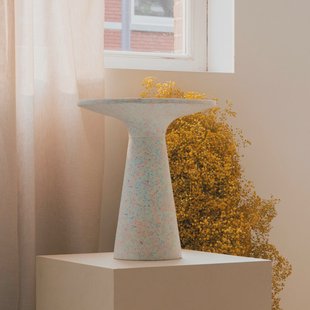 Zuiver Ronde Bijzettafel 'Victoria' Terrazzo, 45cm hoog, kleur Wit