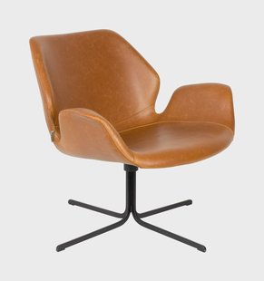 Zuiver Draaibare Fauteuil 'Nikki' Vintage PU leder